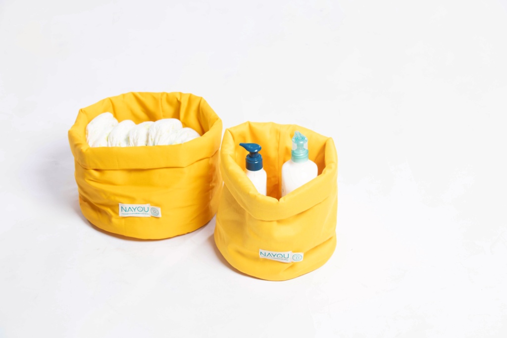 Lot de deux paniers jaune