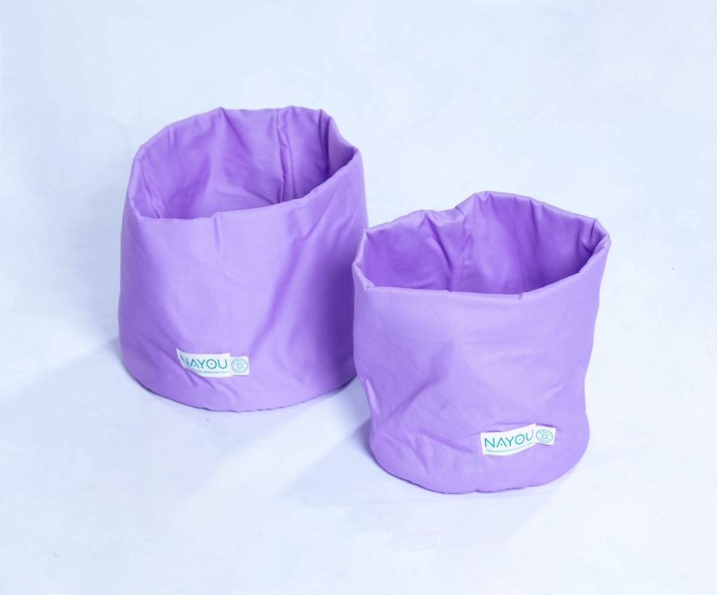 Lot de deux paniers violet